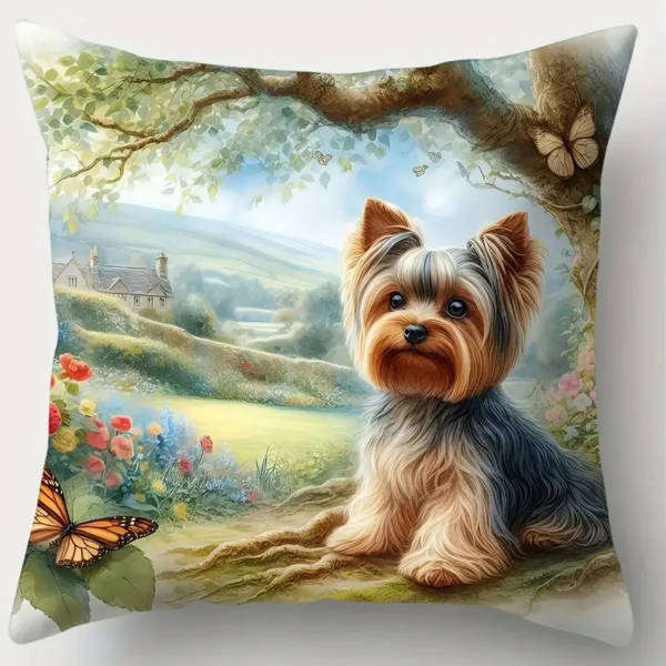 Yorkie Scatter Cushion Covers | Set of 4 | 45x45cm Dog Lover Home Décor