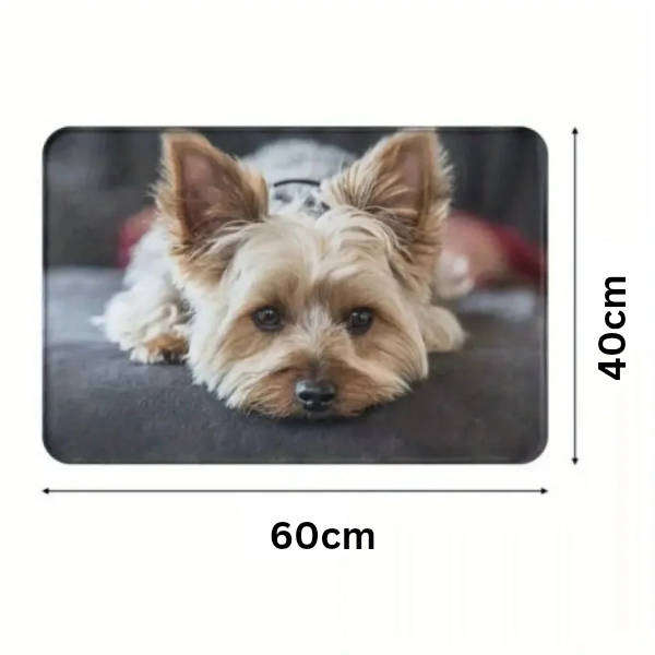 Cute Yorkie Doormat | Skid-Proof, Memory Foam, Machine Washable (40x60cm)