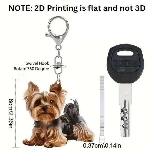 Yorkie Dog Keychain - Double-Sided Acrylic | Cute Gift for Pet Lovers