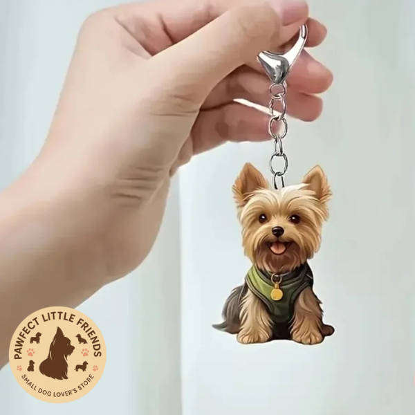 Yorkie Dog Keychain