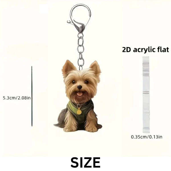 Yorkie Dog Keychain
