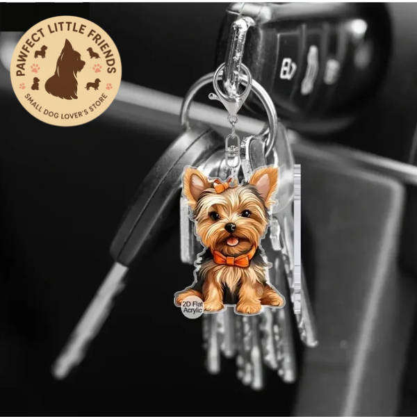 Yorkie Dog Keychain - Double Sided Acrylic | Cute Gift for Pet Lovers