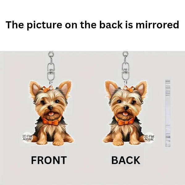 Yorkie Dog Keychain - Double Sided Acrylic | Cute Gift for Pet Lovers