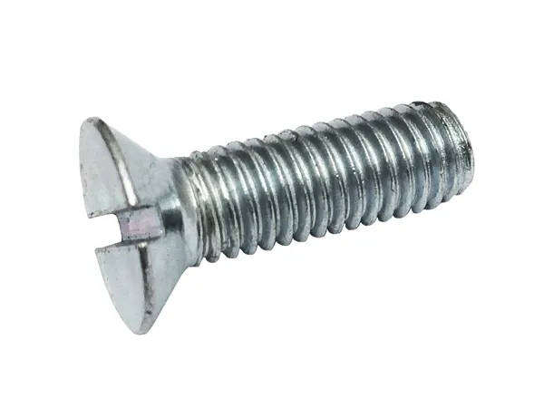 4mmx50mm Countersunk Slotted Machine Screw Zinc plated (25 piece per packet)