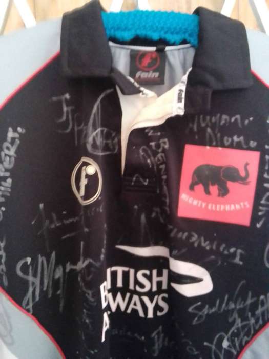 Mighty Elephants Rugby Jersey Signed by Team Rare Collectible