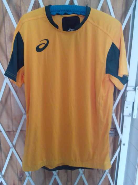 Asics Gold & Green Rugby Training Shirt  Size XL