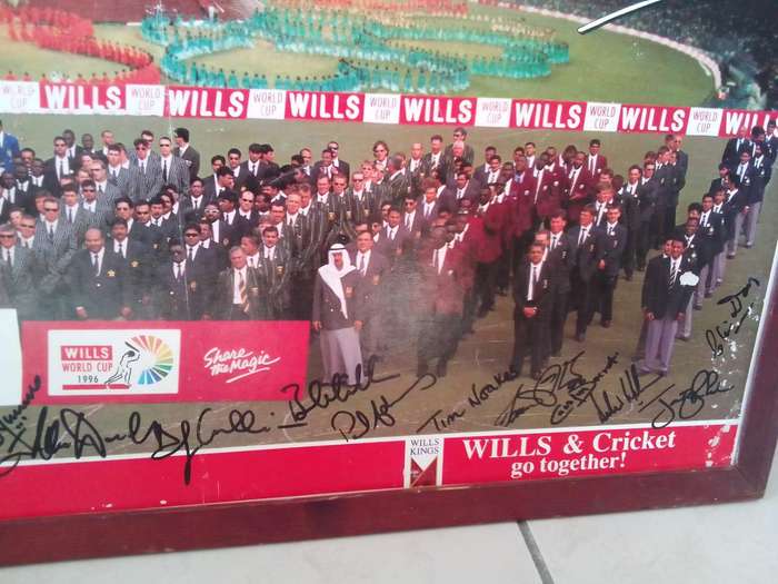 For Sale: 1996 Wills Cricket World Cup Signed Team Photo  Framed Collectible