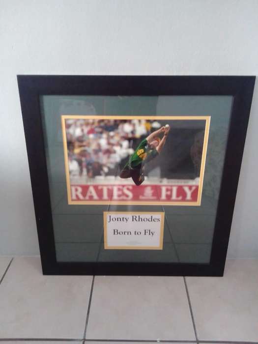  Jonty Rhodes  "Born to Fly" Framed Cricket Memorabilia
