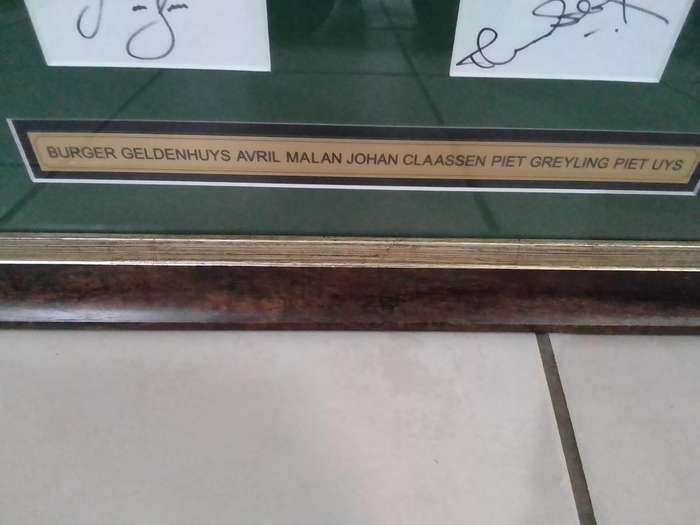 Springbok Rugby Legends Signed Memorabilia  Framed Collectors Piece (Original Signatures)