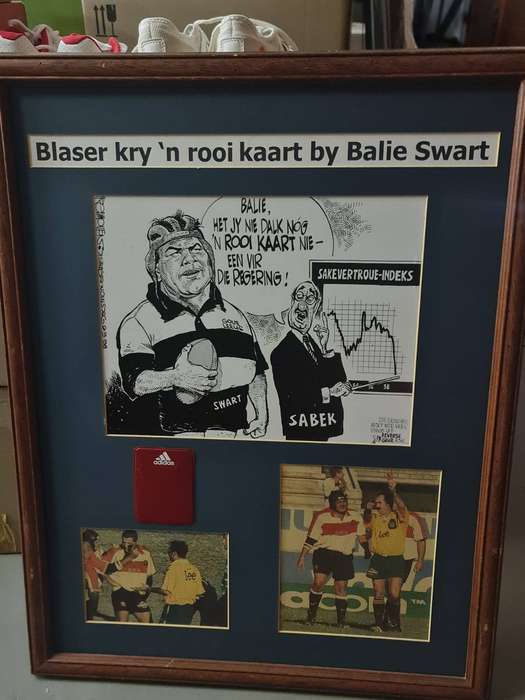 A rare collectors item featuring legendary Springbok prop Balie Swart.