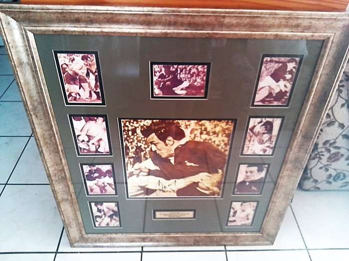 Framed Signed Frik du Preez Memorabilia Springbok Rugby Player of the 20th Century