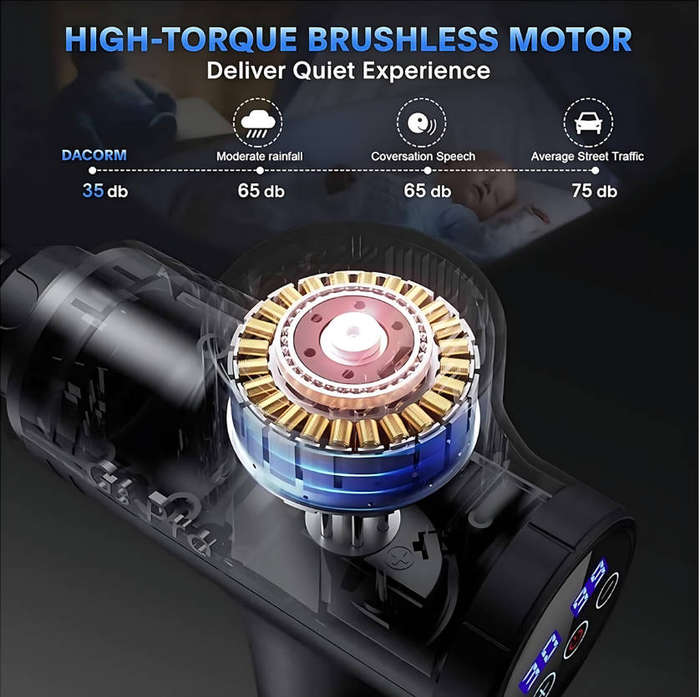 Massage Gun 6 Heads | Deep Tissue Muscle Massager with 30 Speeds & LCD Display