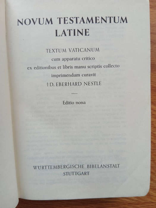 NOVUM TESTAMENTUM: Latin New Testament