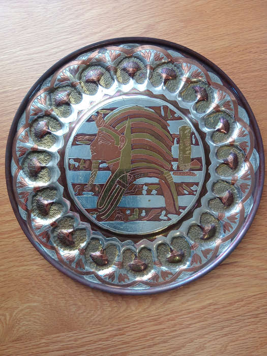 Egyptian-themed decorative plate