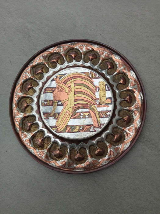 Egyptian-themed decorative plate