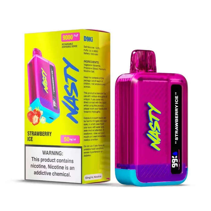 Nasty bar 9000 puffs disposable vape strawberry ice