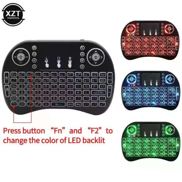 Mini Wireless Keyboard Rechargeable LED Backlit Air Mouse