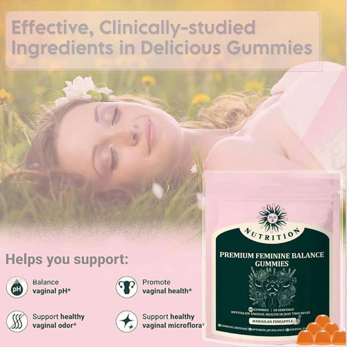 Premium Vital Nature Balance Feminine Gummies for Women's Sealed-1pack,Pineapple Feminine Gummies