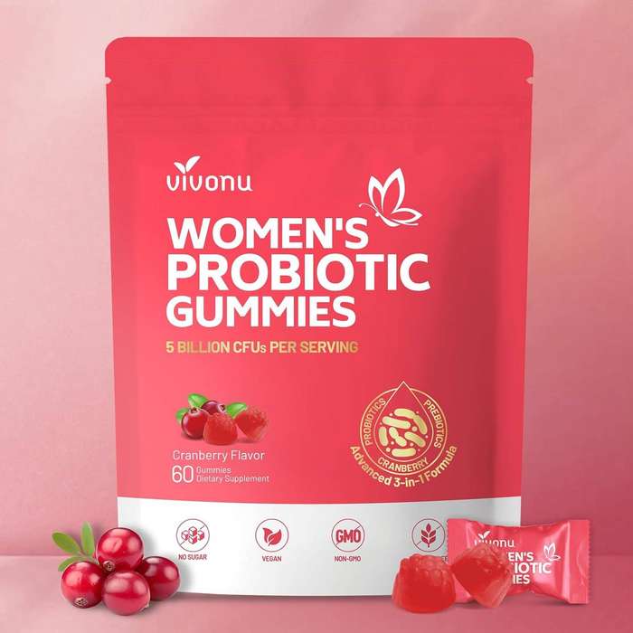 Vaginal Women Probiotic, Feminine Balance pH Gummies for Healthy Odor, Yeast Balance & Flora + Vitam