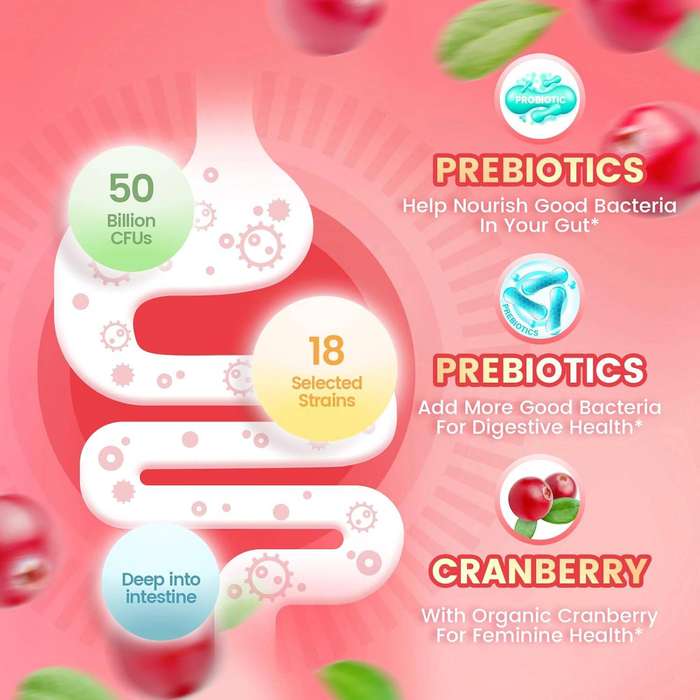 Vaginal Women Probiotic, Feminine Balance pH Gummies for Healthy Odor, Yeast Balance & Flora + Vitam