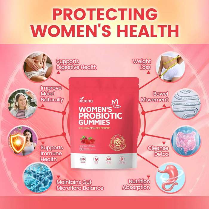 Vaginal Women Probiotic, Feminine Balance pH Gummies for Healthy Odor, Yeast Balance & Flora + Vitam