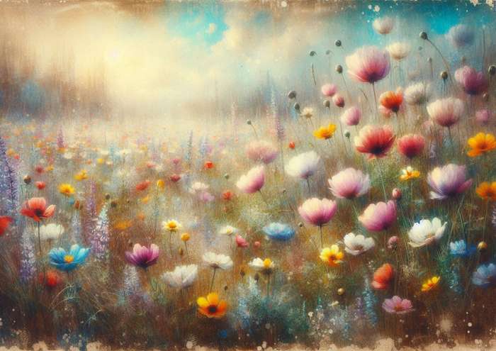 Digital Whispers of the Meadow Wall Art