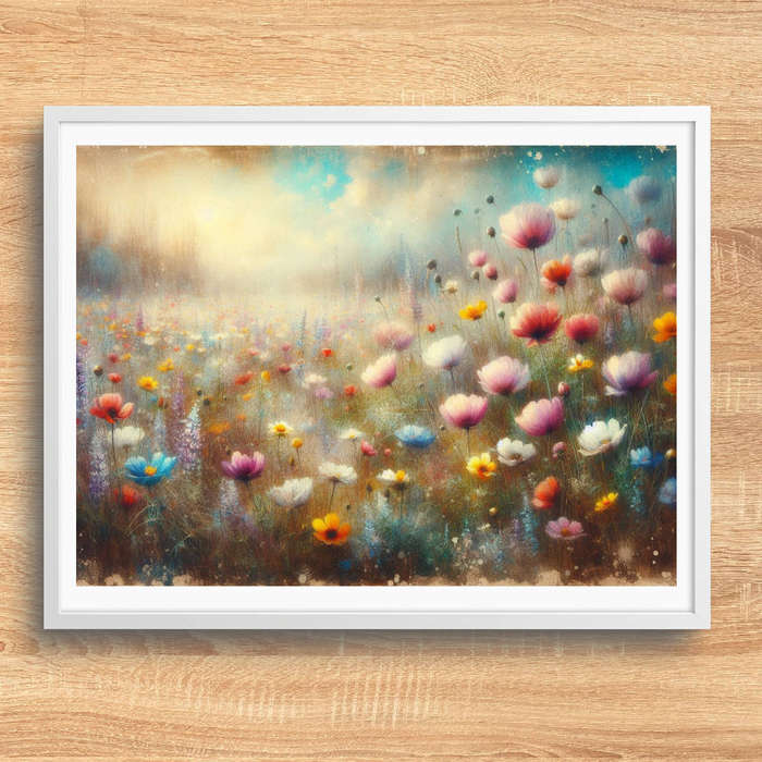 Digital Whispers of the Meadow Wall Art