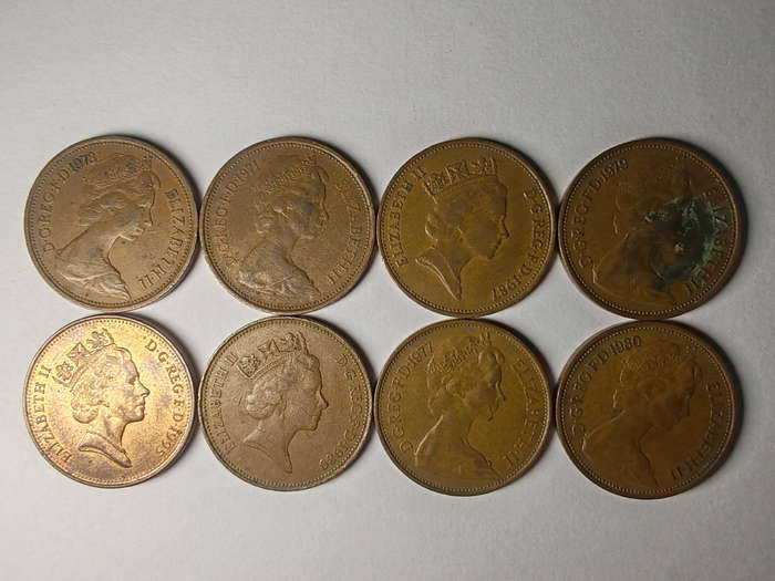 8 Coin Lot 2P New Pence 1971-1995