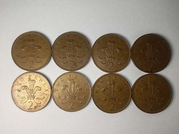 8 Coin Lot 2P New Pence 1971-1995
