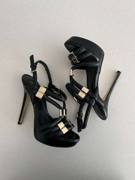 Strapped Heels with Gold Accents - Aldo