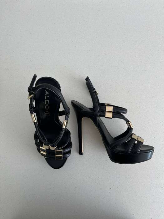 Strapped Heels with Gold Accents - Aldo