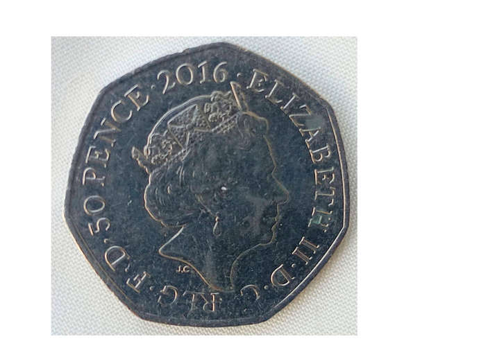 VERY RARE ERROR COIN: 2016 50 Pence 'PETER RABBIT' Commemorative Coin