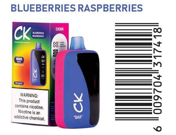 Ck Disposable Vape-18 k Puffs Blueberries Raspberries