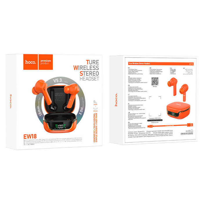 Hoco EW18 TWS Wireless headset  Orange
