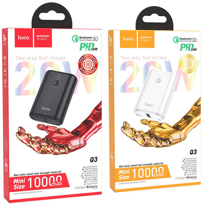 Hoco Q3 PD20W + QC3.0 Power bank 10000mAh  Black