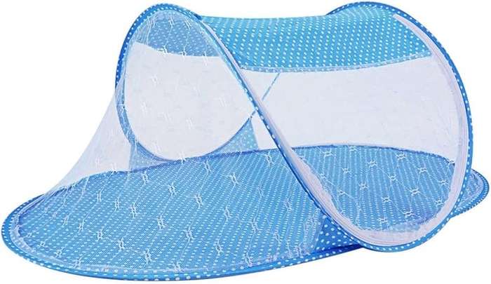 Baby Portable Sleeping Bed Cot with Mosquito Net, Folding Travel Crib Tent With Zipper Closure - Ins