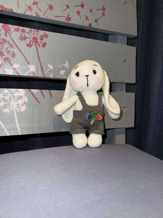 Crochet plushies - White Bunny with pants