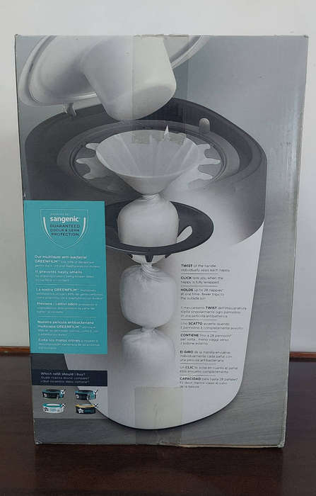 Tommee Tippee Twist And Click Advanced Nappy disposal Bin Cotton white