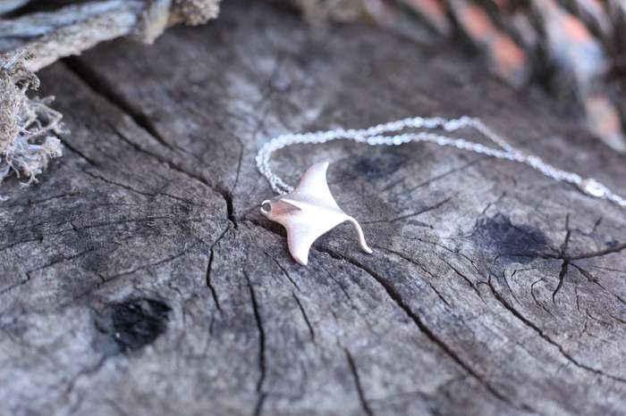 Bali Silver Manta Ray Necklace