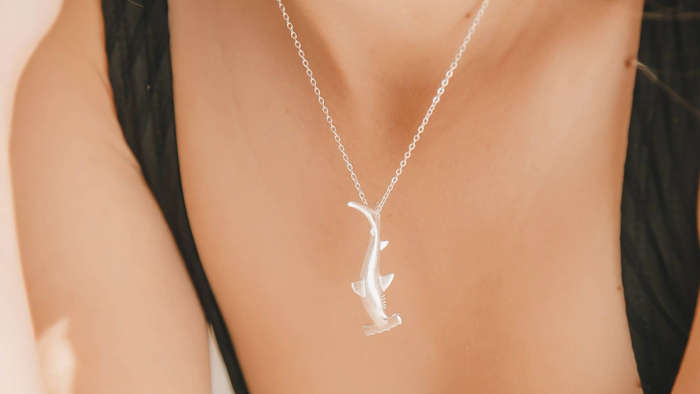 Protea Silver Hammerhead Shark Necklace