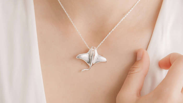 Natuna Silver Manta Ray Necklace