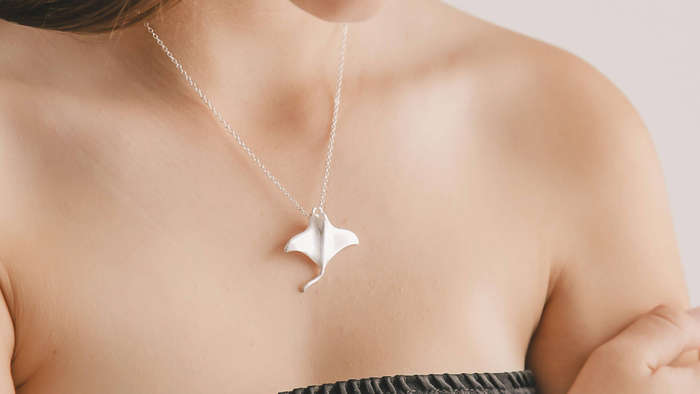 Bali Silver Manta Ray Necklace