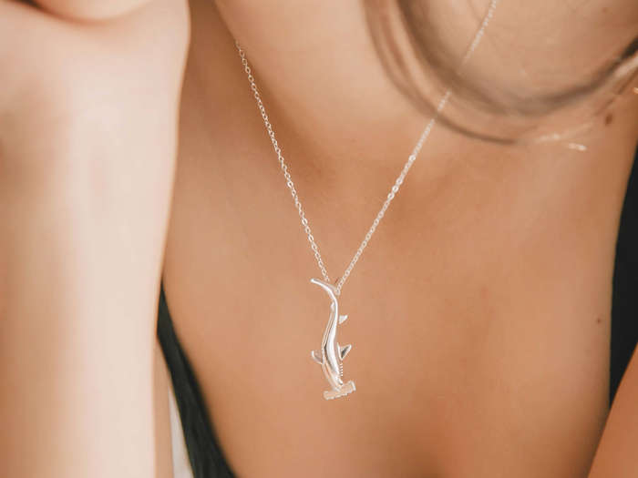 Cocos Island Silver Hammerhead Shark Necklace