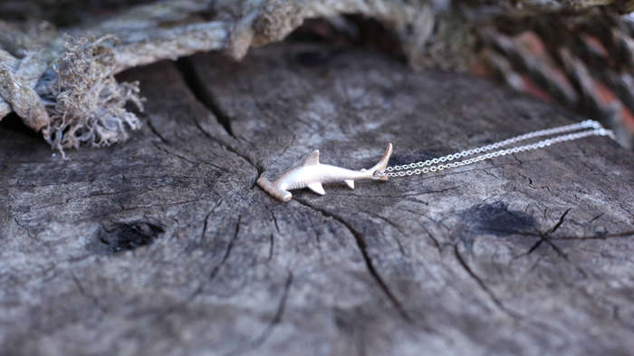 Protea Silver Hammerhead Shark Necklace