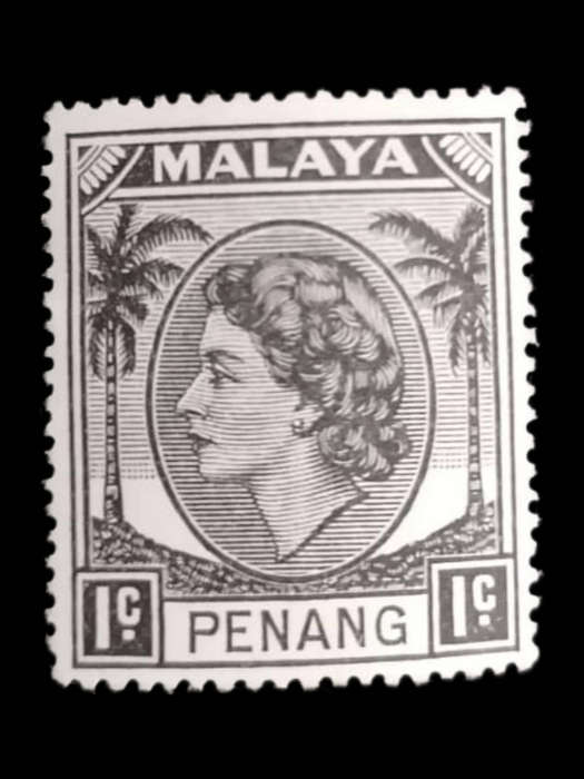 Malaya Penang 1c Stamp  SG: MY-PE 28  Queen Elizabeth II
