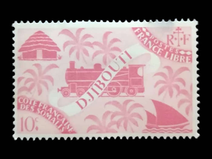 1943 Djibouti 10c Red Free France "London Series"  French Somaliland  SG:FR-SO 362