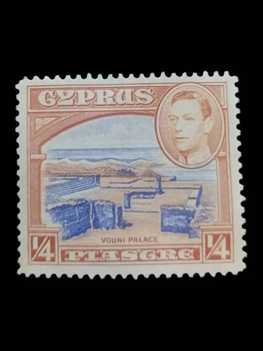 Cyprus 1938 King George VI Vouni Palace Ruins ¼ Piastre  Scott #CY 143  Mint