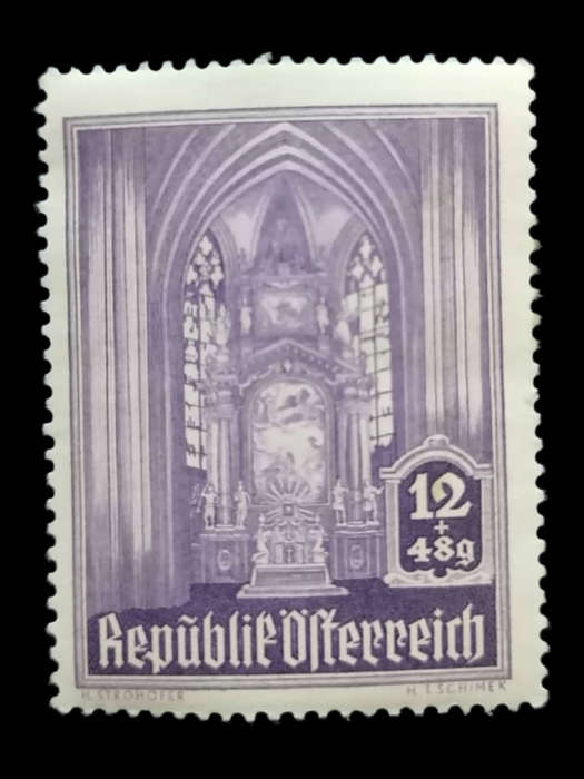 Austria 12+48 Groschen Purple Semi-Postal Stamp  Scott #B194  Mint Condition