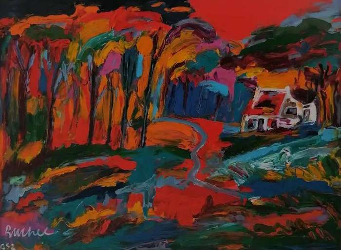 Elwin Buchel Painting Farm House 1210mm x 910mm Framed