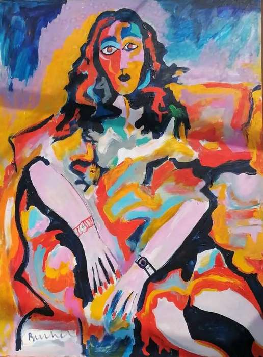 Elwin Buchel Painting Marina No.2 890mm x1190mm Framed